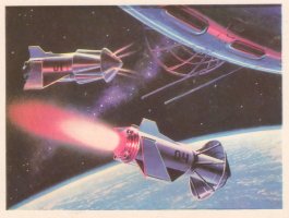 Художник А. СОКОЛОВ. «Челнок» отправляется на Землю (корабль многократного использования).JPG