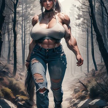 2-25_meters_tall_muscular_girl_gigantic_breasts_top_view_distressed_jeans_20_years_old_Bulgari...jpg